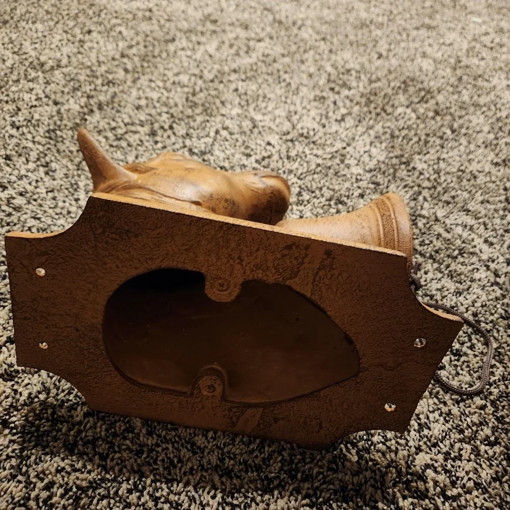 Cast iron horse head bell. Vintage equestrian decor.